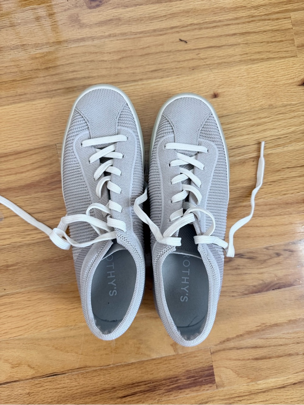 Rothy's Light Gray Knit Lace-Up Sneakers